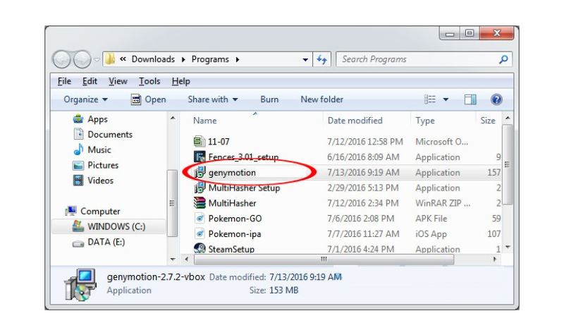 Chạy file đã tải