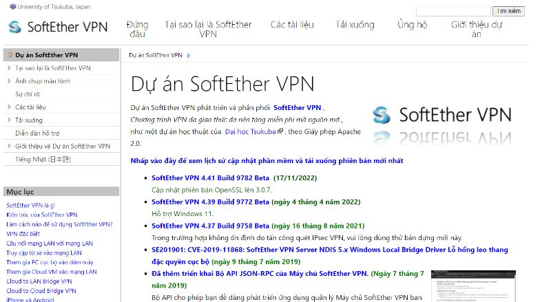 Download file Softether tại trang chủ