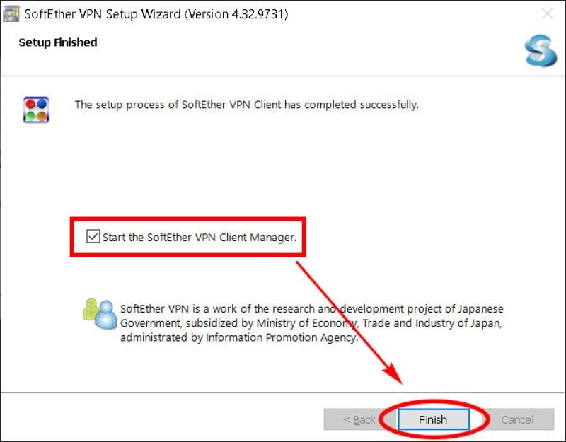 Nhận Finish để hoàn tất