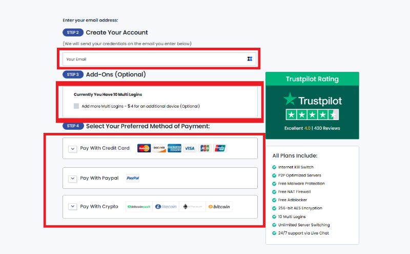 Thêm các thông tin thanh toán