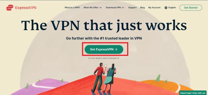 Vào trang chủ Express Vpn