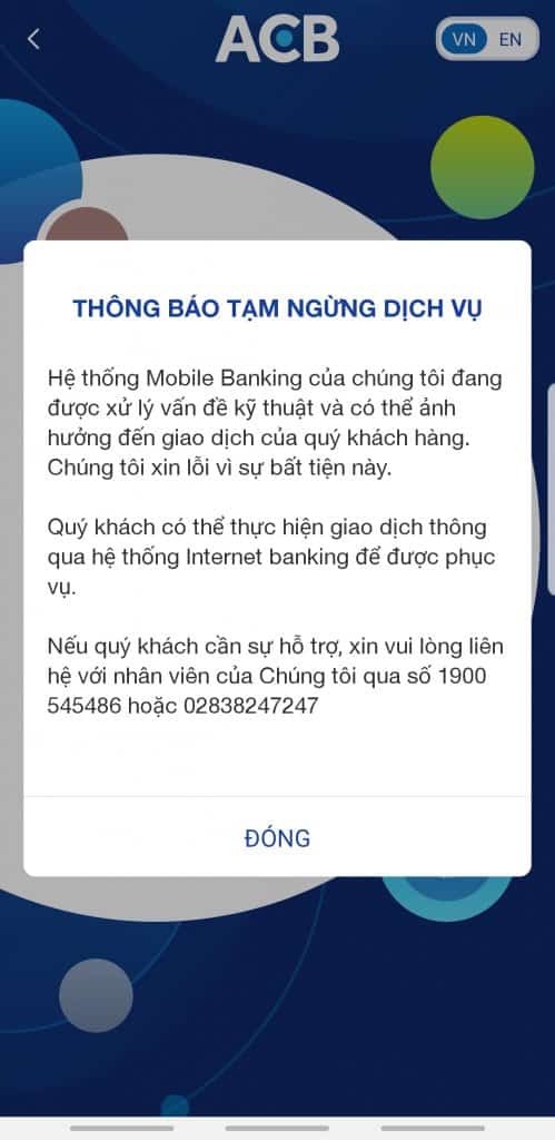 ACB bao tri he thong