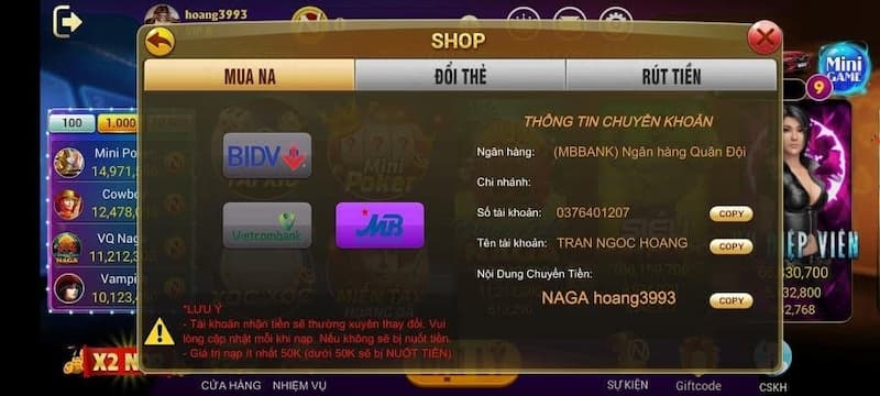 Cổng game S689 hỗ trợ nạp rút nhanh chóng