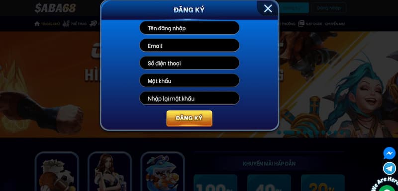 Đăng ký cực dễ dàng và nhanh gọn